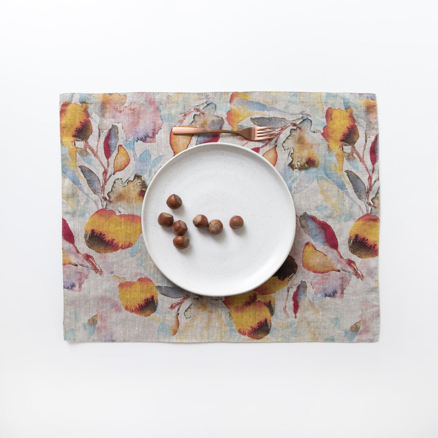 Orange Flow on Natural Linen Placemat