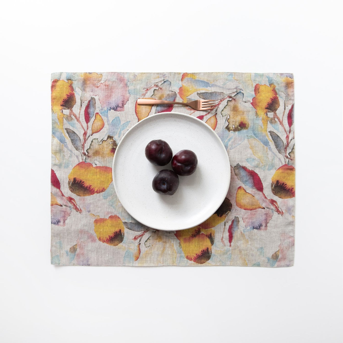 Orange Flow on Natural Linen Placemat