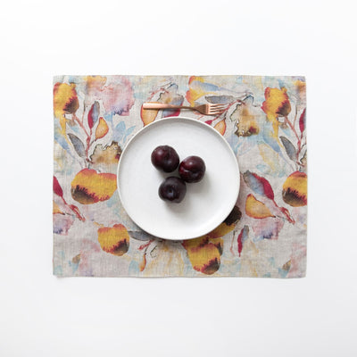 Orange Flow on Natural Linen Placemat
