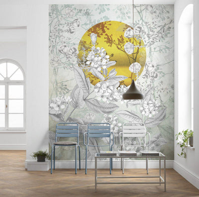 Own Sunshine Mural Wallpaper-Wall Decor-ECO MURALS, FLORAL WALLPAPERS, LEAF WALLPAPER, MURALS, MURALS / WALLPAPERS, NON-WOVEN WALLPAPER-Forest Homes-Nature inspired decor-Nature decor