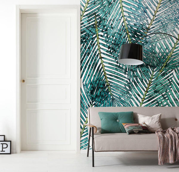 Dream of Palm Wallpaper Mural-Wall Decor-ECO MURALS, LEAF WALLPAPER, MURALS, MURALS / WALLPAPERS, NON-WOVEN WALLPAPER, TROPICAL MURAL-Forest Homes-Nature inspired decor-Nature decor