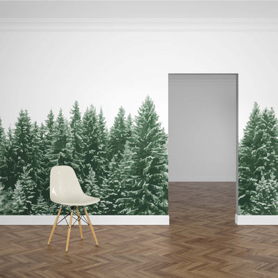 Pine Trees Mural Wallpaper (m²)-Wall Decor-LANDSCAPE WALLPAPERS, LEAF WALLPAPER, MURALS, MURALS / WALLPAPERS, NATURE WALL ART, NON-WOVEN WALLPAPER-Forest Homes-Nature inspired decor-Nature decor