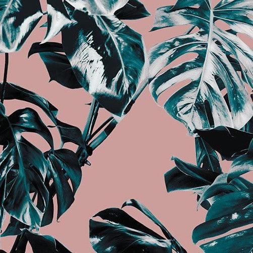 Pink Monstera Mural Wallpaper