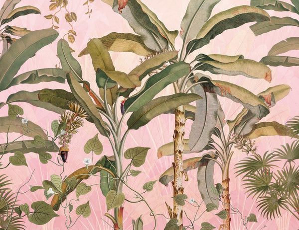 Musa Paradis Mural Wallpaper-Wall Decor-ART WALLPAPER, ECO MURALS, JUNGLE WALLPAPER, MURALS, MURALS / WALLPAPERS, NON-WOVEN WALLPAPER, TROPICAL MURAL, TROPICAL WALLPAPERS-Forest Homes-Nature inspired decor-Nature decor