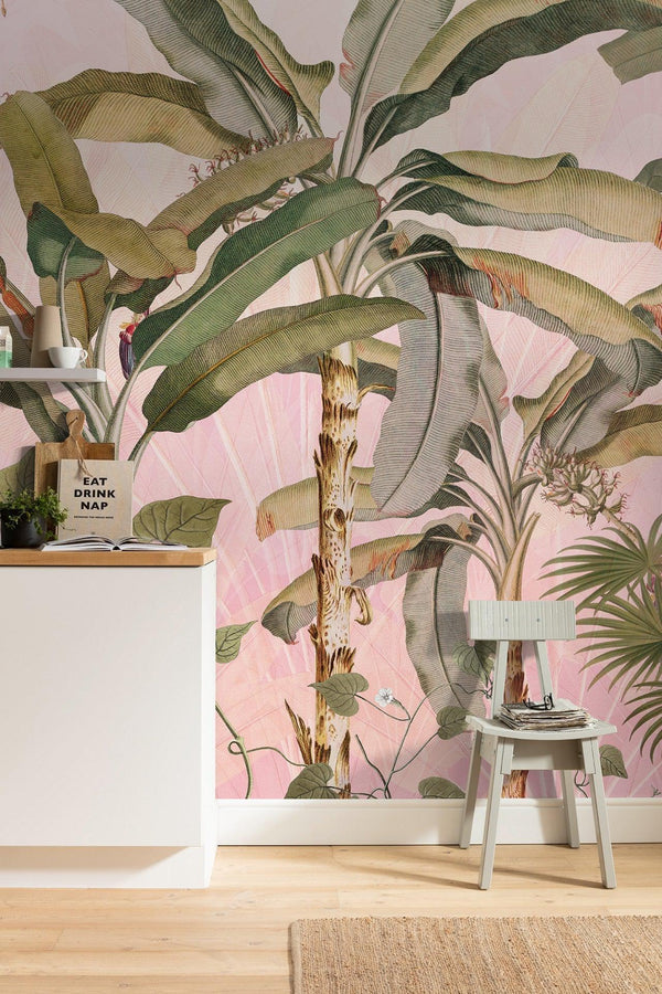 Musa Paradis Mural Wallpaper-Wall Decor-ART WALLPAPER, ECO MURALS, JUNGLE WALLPAPER, MURALS, MURALS / WALLPAPERS, NON-WOVEN WALLPAPER, TROPICAL MURAL, TROPICAL WALLPAPERS-Forest Homes-Nature inspired decor-Nature decor