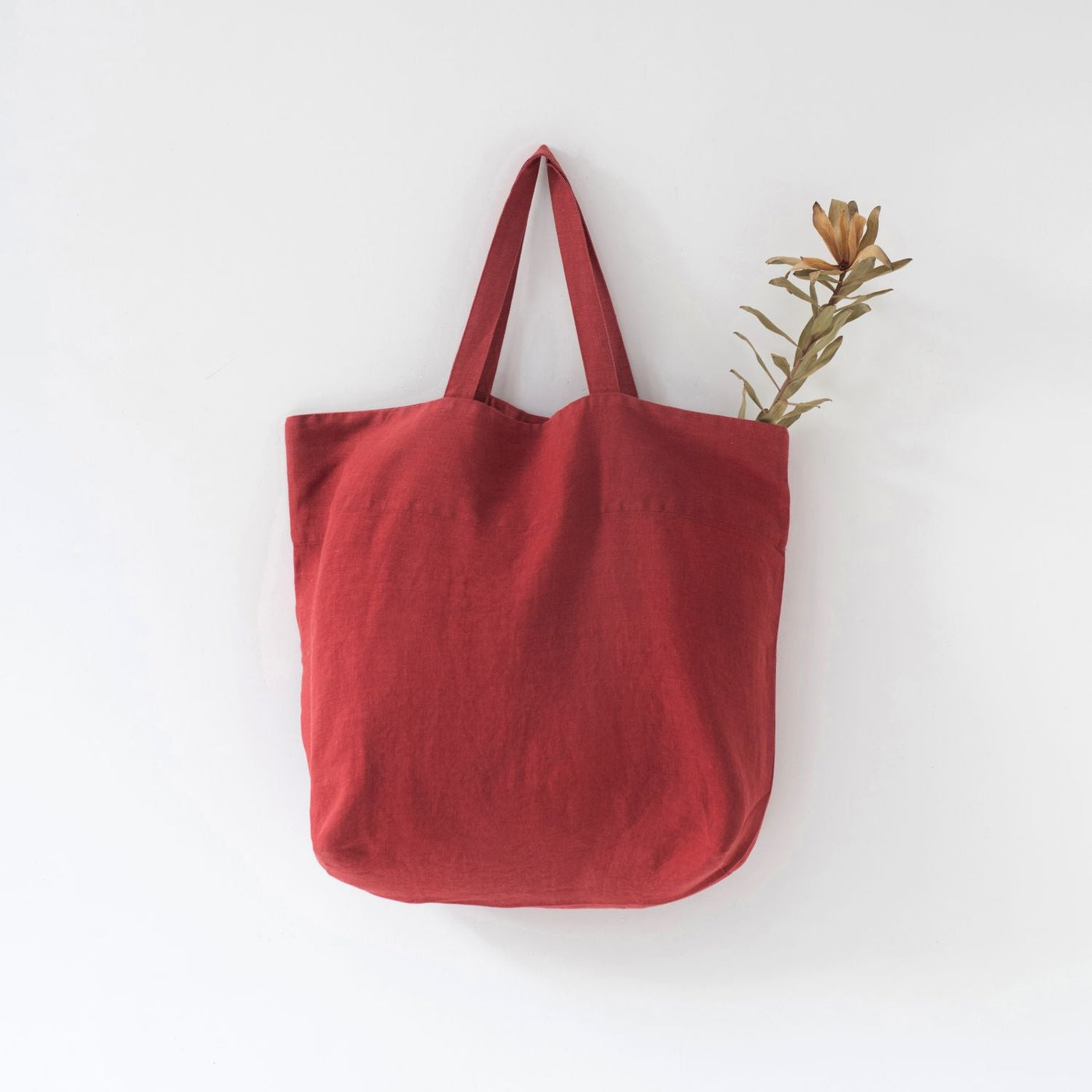 Red Pear Large Linen Bag