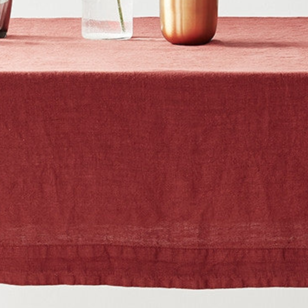 Red Pear Linen Tablecloth