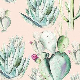 Rose Cactus Love Mural Wallpaper