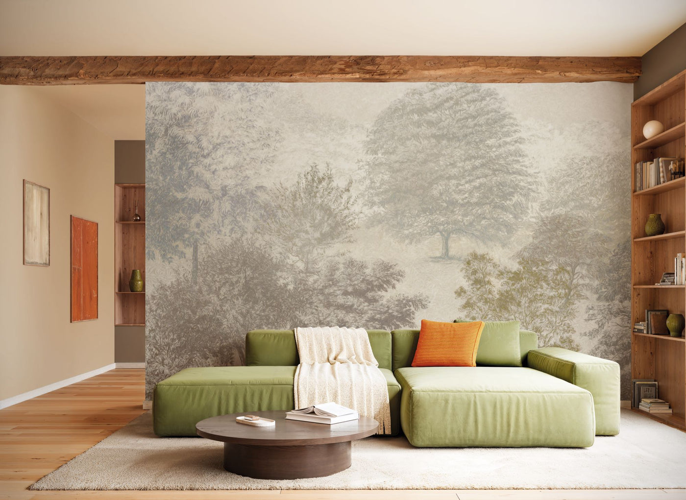 Herbstwald autumn-forest mural wallpaper — long-lead autumn interior piece from Forest Homes