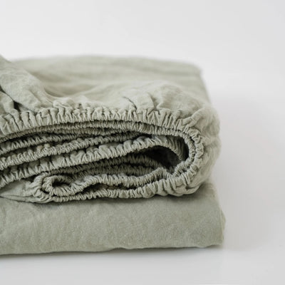 Sage Linen Fitted Sheet