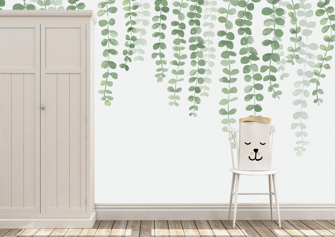 String of Pearls Mural Wallpaper (m²)-Wall Decor-FLORAL WALLPAPERS, KIDS WALLPAPERS, LEAF WALLPAPER, MURALS, MURALS / WALLPAPERS, NON-WOVEN WALLPAPER-Forest Homes-Nature inspired decor-Nature decor