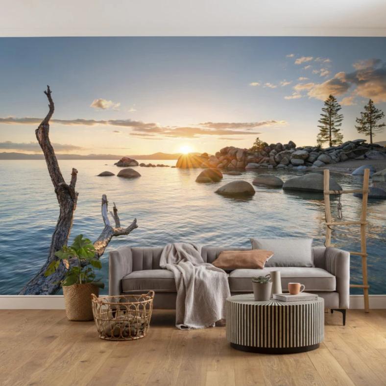 Sunset Miracles Mural Wallpaper-Wall Decor-ECO MURALS, LANDSCAPE WALLPAPERS, MURALS, MURALS / WALLPAPERS, NON-WOVEN WALLPAPER-Forest Homes-Nature inspired decor-Nature decor