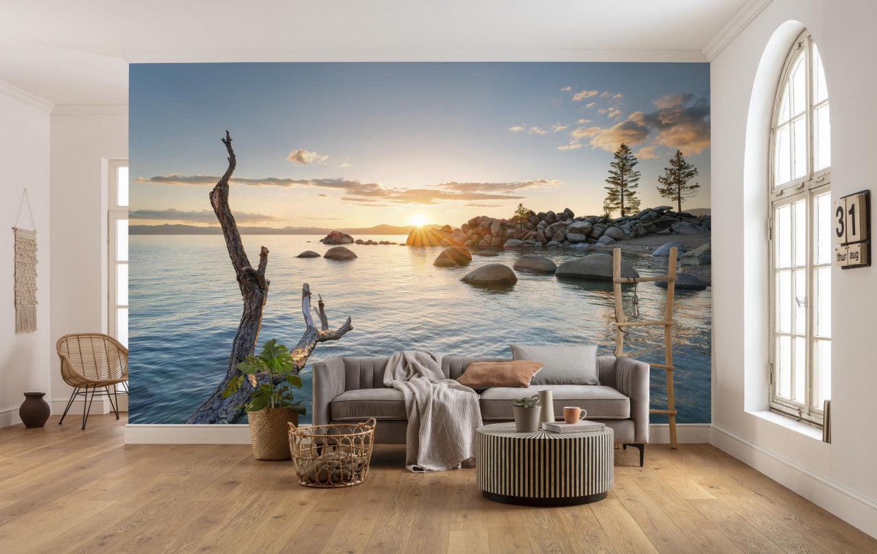 Sunset Miracles Mural Wallpaper-Wall Decor-ECO MURALS, LANDSCAPE WALLPAPERS, MURALS, MURALS / WALLPAPERS, NON-WOVEN WALLPAPER-Forest Homes-Nature inspired decor-Nature decor