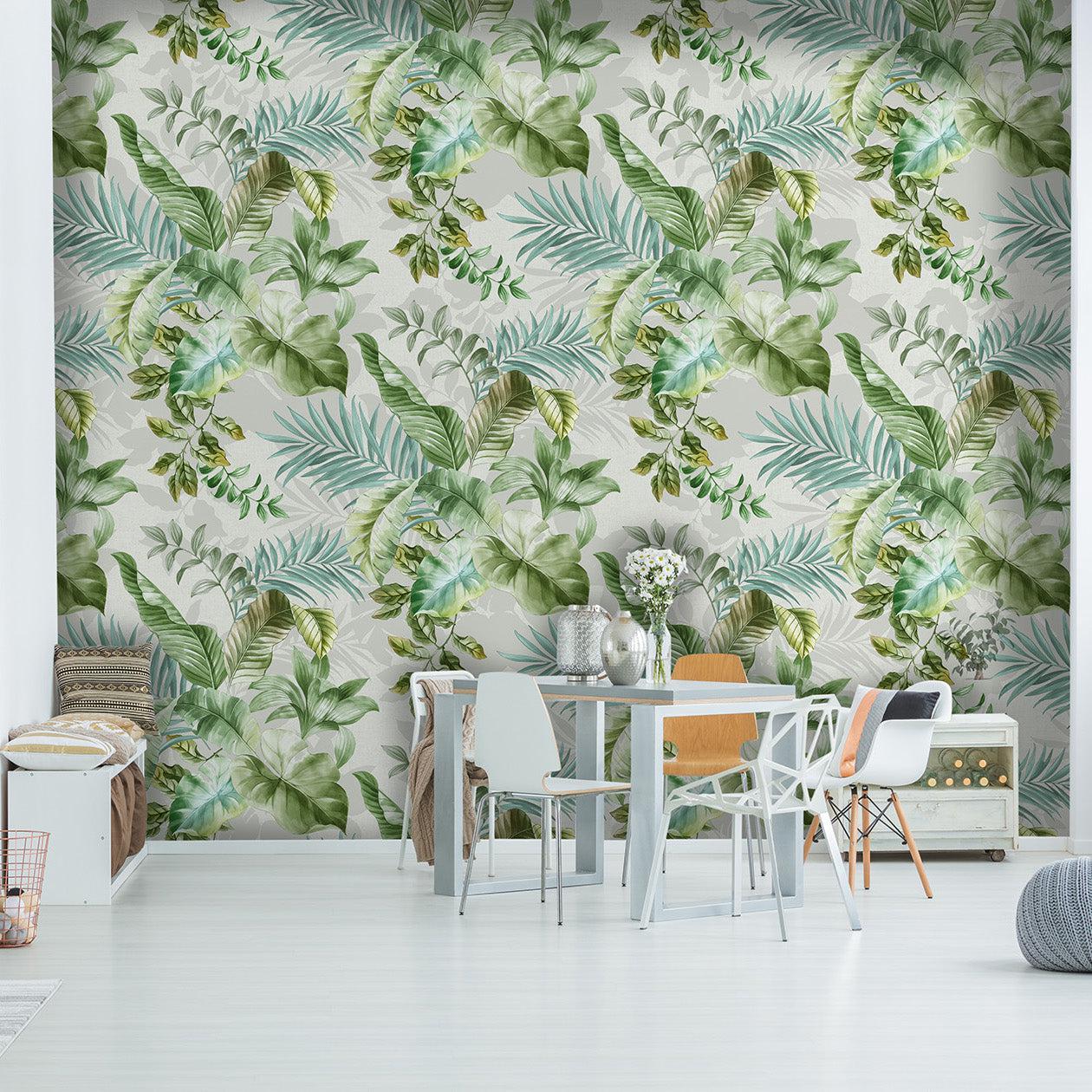 Sweet Jungle Mural Wallpaper (m²)-Wall Decor-FLORAL WALLPAPERS, LEAF WALLPAPER, MURALS / WALLPAPERS, TROPICAL MURAL-Forest Homes-Nature inspired decor-Nature decor