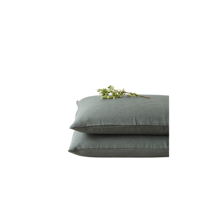 Forest Green Linen Pillowcase
