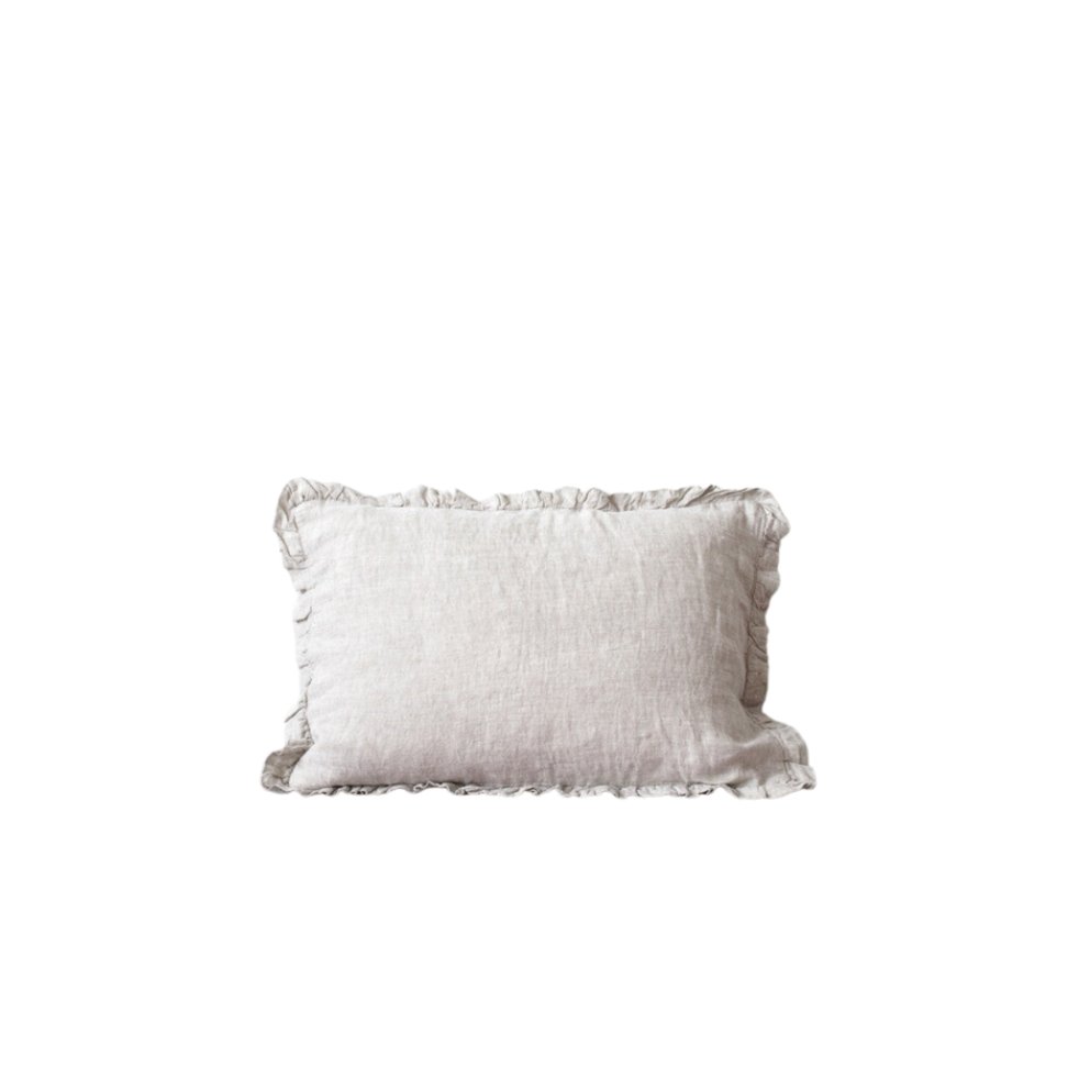 Melange Linen Pillowcase with Frills
