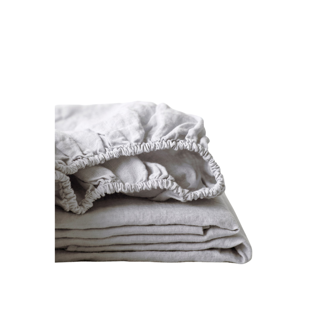 Silver Linen Fitted Sheet