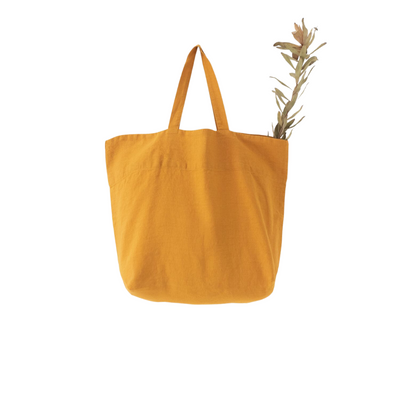 Mustard Large Linen Bag