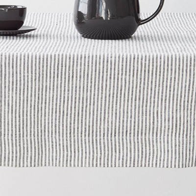 Thin Black Stripes Linen Tablecloth