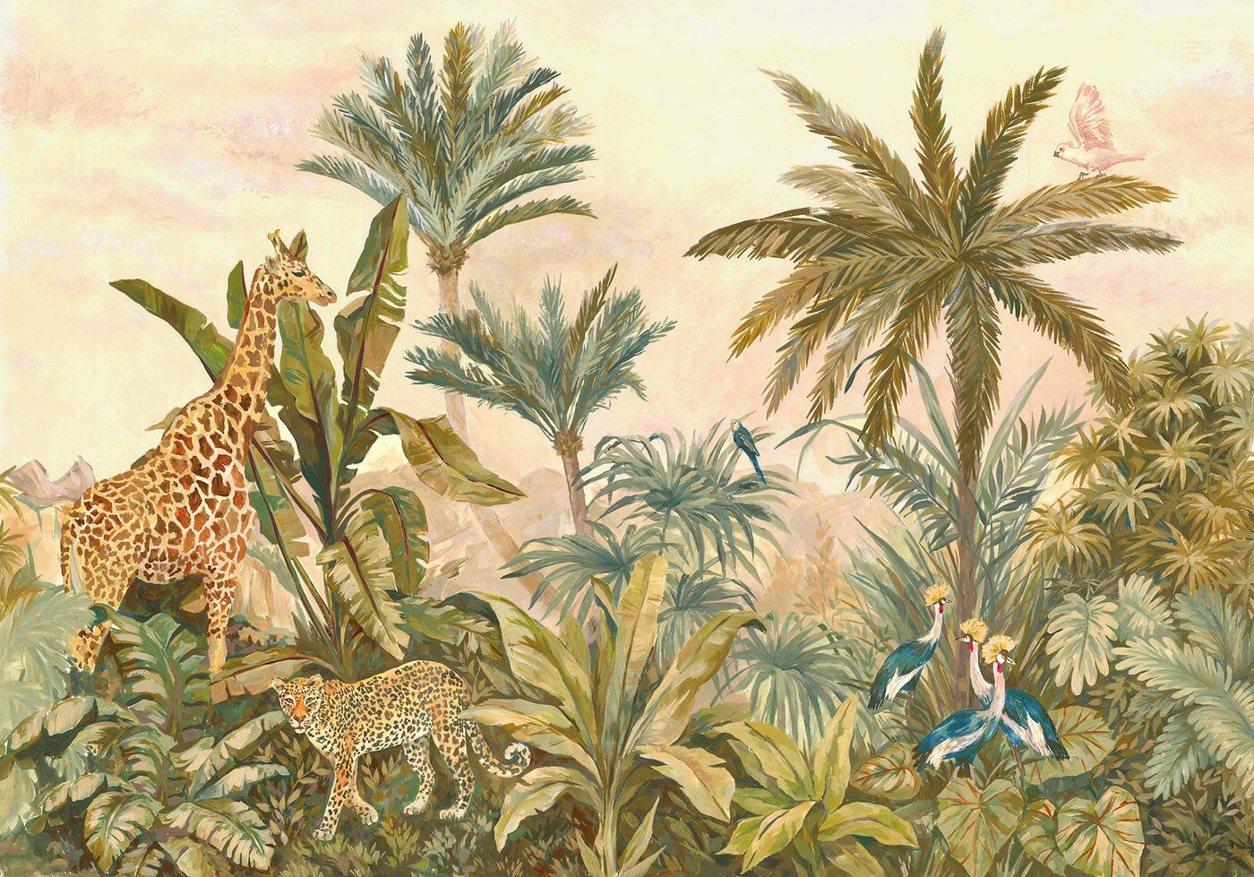Tropical Vintage Garden Mural Wallpaper