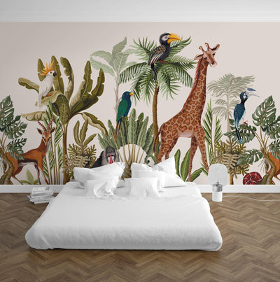 Tropikus Jungle Mural Wallpaper (m²)-Wall Decor-ANIMALS WALLPAPER, JUNGLE WALLPAPER, MURALS, MURALS / WALLPAPERS, NATURE WALL ART, NON-WOVEN WALLPAPER-Forest Homes-Nature inspired decor-Nature decor
