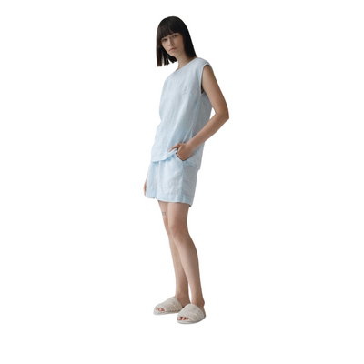 Verbena Light Blue Linen Pyjama Set