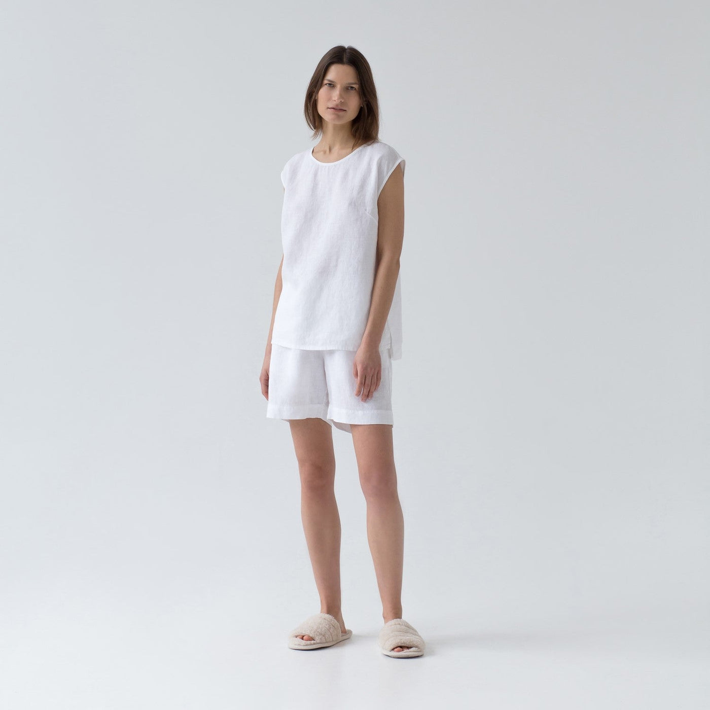 Verbena Optical White Linen Pyjama Set