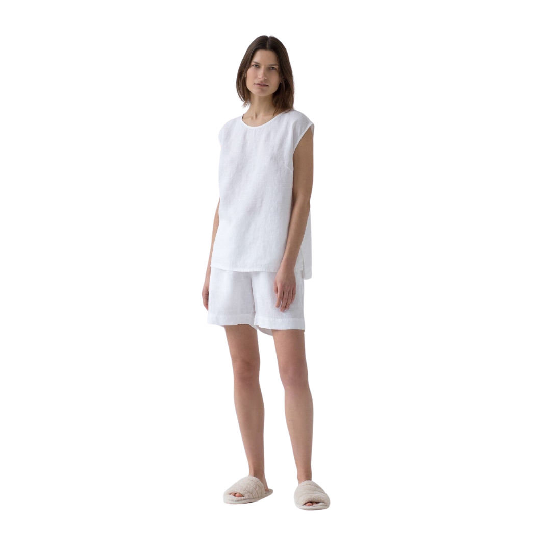 Verbena Optical White Linen Pyjama Set