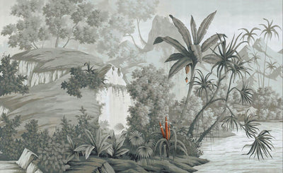 Vintage Jungle Paintings Mural Wallpaper