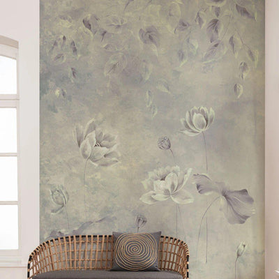 Hana Lily Mural Wallpaper-Wall Decor-ECO MURALS, FLORAL WALLPAPERS, MURALS, MURALS / WALLPAPERS, NON-WOVEN WALLPAPER-Forest Homes-Nature inspired decor-Nature decor