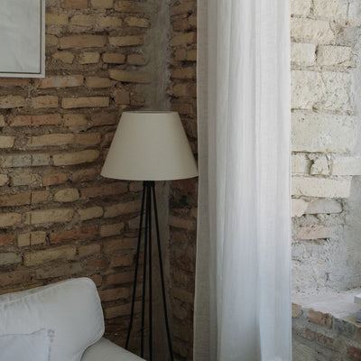 White Linen Curtains (Tunnel Top)