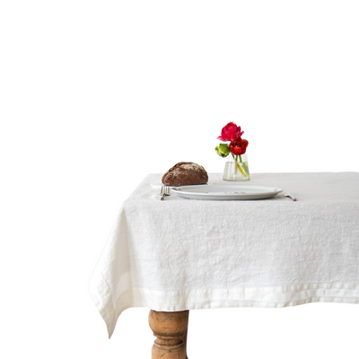 White Linen Tablecloth