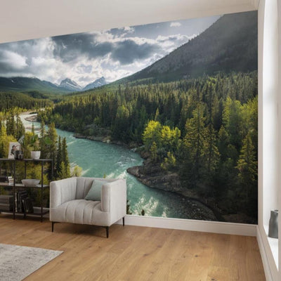 Constant Flow Mural Wallpaper-Wall Decor-ECO MURALS, LANDSCAPE WALLPAPERS, MURALS, MURALS / WALLPAPERS, NON-WOVEN WALLPAPER-Forest Homes-Nature inspired decor-Nature decor