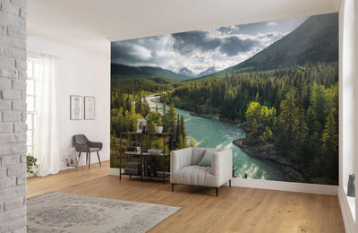 Constant Flow Mural Wallpaper-Wall Decor-ECO MURALS, LANDSCAPE WALLPAPERS, MURALS, MURALS / WALLPAPERS, NON-WOVEN WALLPAPER-Forest Homes-Nature inspired decor-Nature decor
