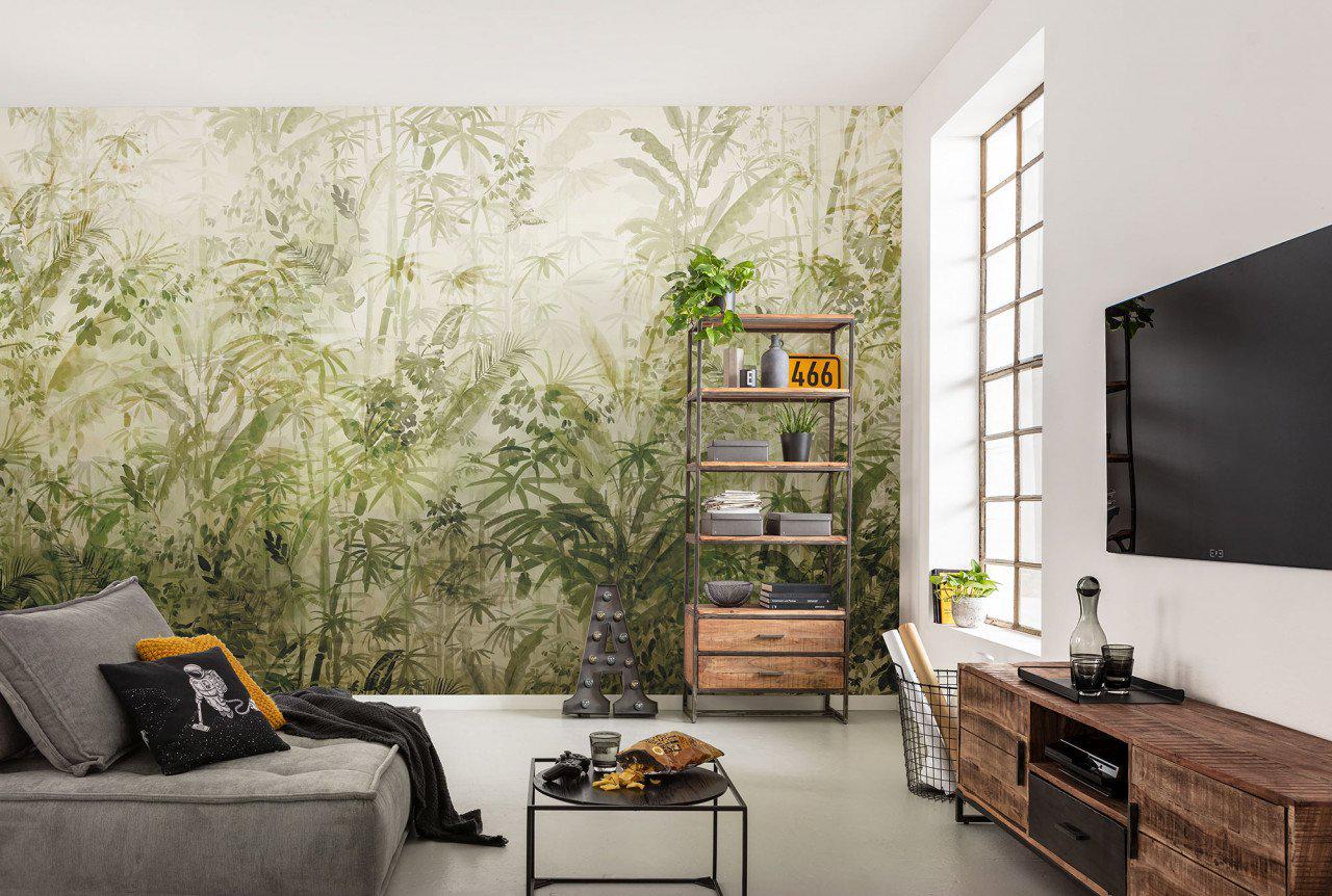 Aina Forest Mural Wallpaper-Wall Decor-ECO MURALS, JUNGLE WALLPAPER, MURALS, MURALS / WALLPAPERS, NON-WOVEN WALLPAPER-Forest Homes-Nature inspired decor-Nature decor