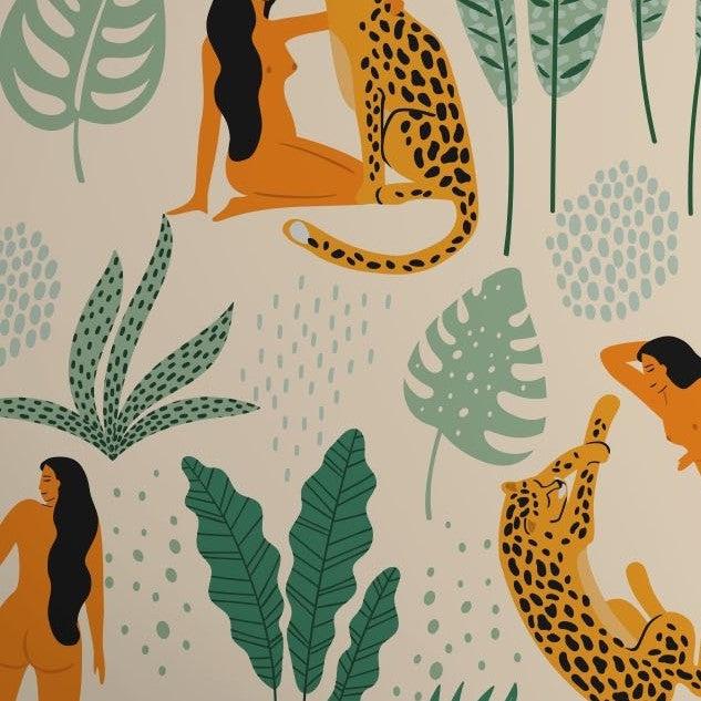 Woman in the Wild Mural Wallpaper
