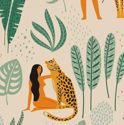 Woman in the Wild Mural Wallpaper