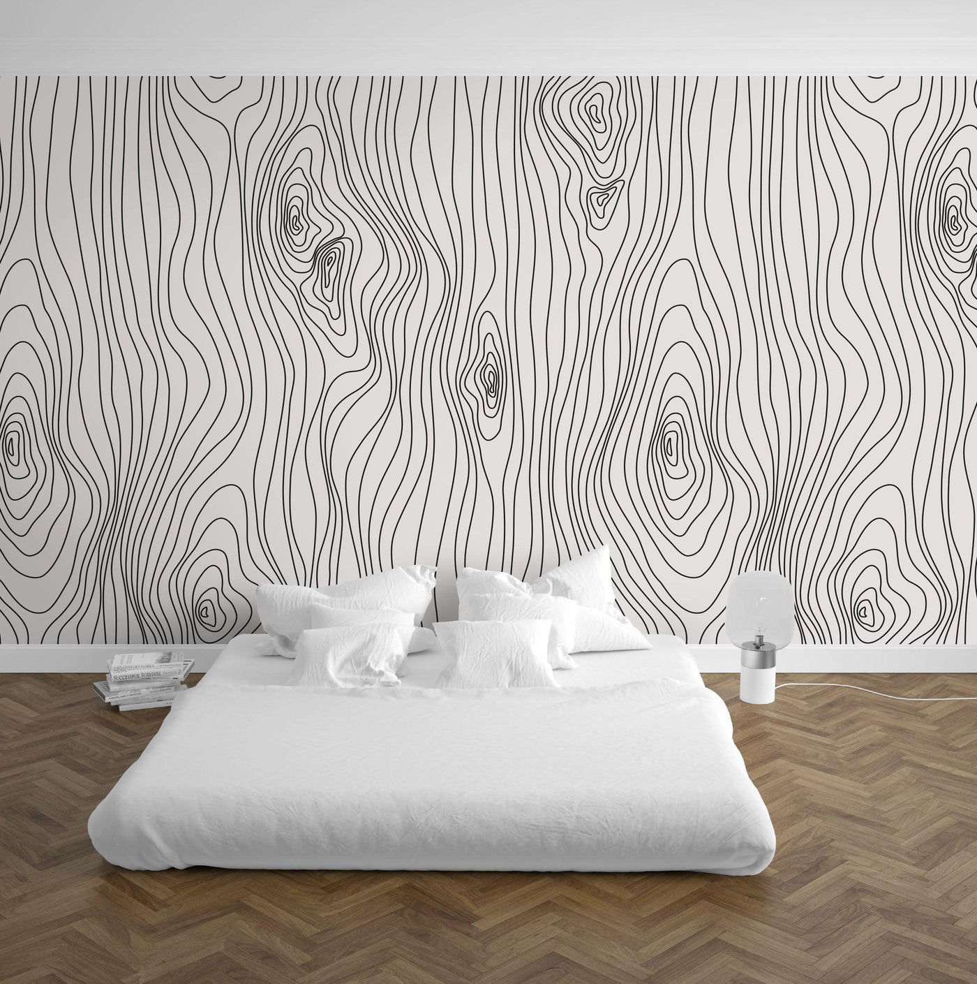 Wood Lines Mural Wallpaper (m²)-Wall Decor-ABSTRACT WALLPAPERS, BLACK & WHITE WALLPAPER, DESIGN WALLPAPERS, MURALS, MURALS / WALLPAPERS, NATURE WALL ART, NON-WOVEN WALLPAPER, PATTERN WALLPAPERS-Forest Homes-Nature inspired decor-Nature decor