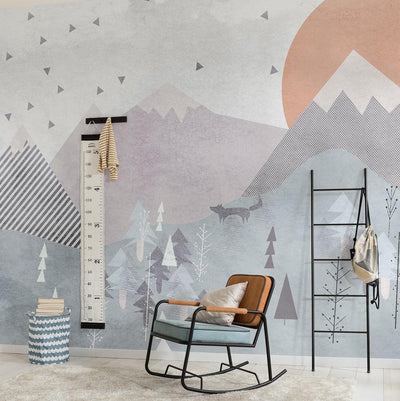 Young and Free Mural Wallpaper-Wall Decor-ECO MURALS, KIDS WALLPAPERS, MOUNTAIN WALLPAPERS, MURALS, MURALS / WALLPAPERS, NON-WOVEN WALLPAPER-Forest Homes-Nature inspired decor-Nature decor