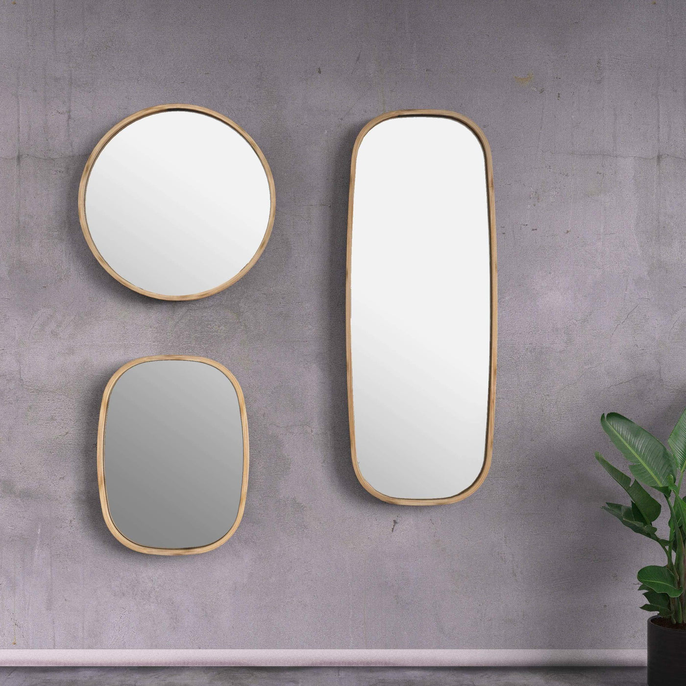 Mira Tall Bamboo Mirror-Wall Decor-BAMBOO, MIRRORS-Forest Homes-Nature inspired decor-Nature decor