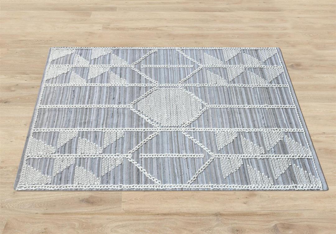 Austin Grey Recycled Denim & Wool Rug-Furnishings-NZ WOOL & WOOL RUGS, RECYCLED FABRICS RUGS, RUGS, SUSTAINABLE DECOR-Forest Homes-Nature inspired decor-Nature decor