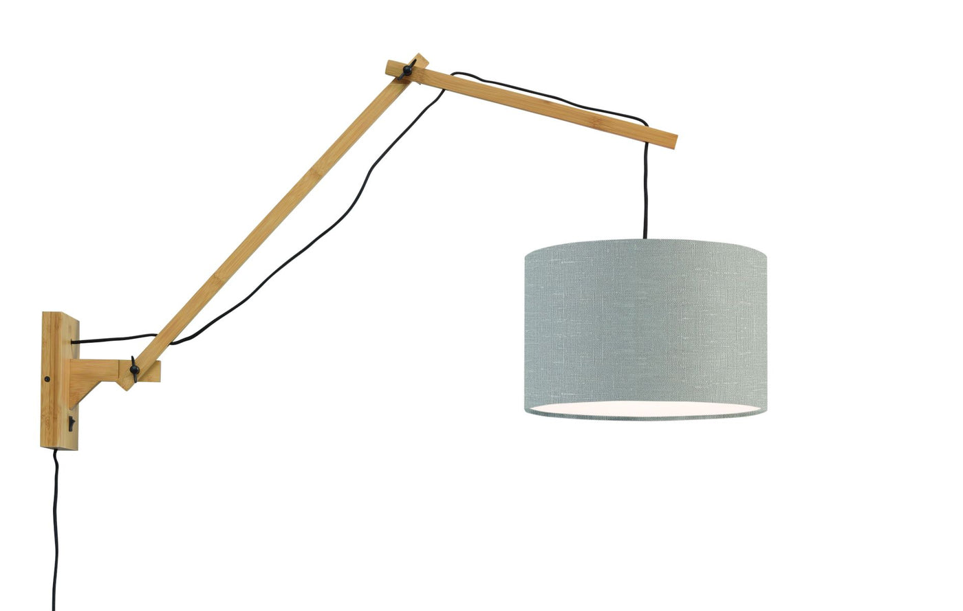 Andes Bamboo Linen Wall Light (Long Arm)
