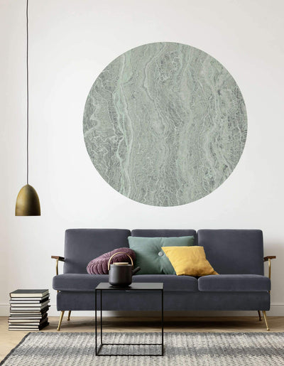 Neo Mint Marble Circle Wall Art (Self-Adhesive)-Wall Decor-ABSTRACT WALLPAPERS, ART WALLPAPER, CIRCLE WALL ART, ECO MURALS, NATURE WALL ART, PATTERN WALLPAPERS, SUSTAINABLE DECOR-Forest Homes-Nature inspired decor-Nature decor