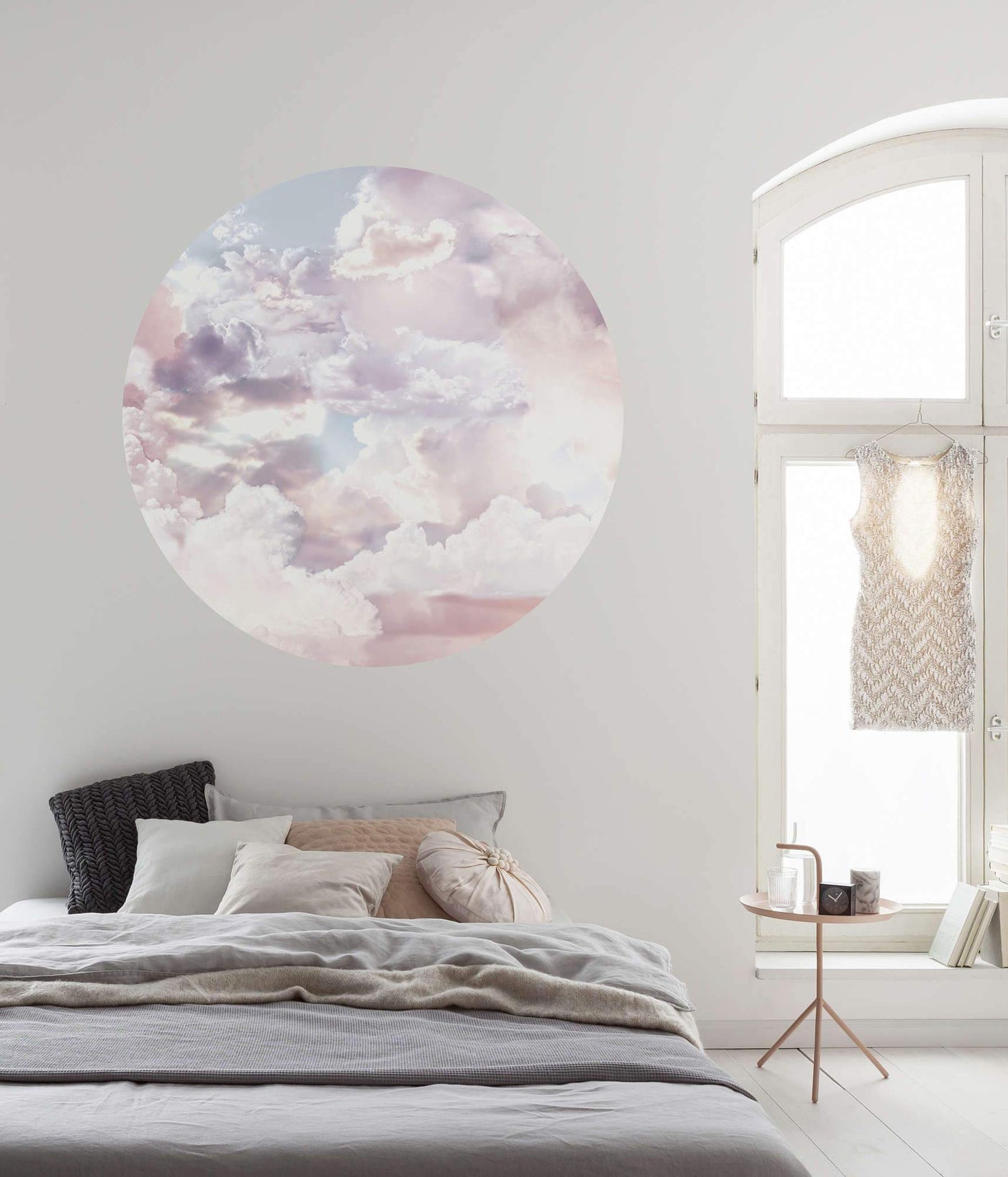 Pastel Sky Circle Wall Art (Self-Adhesive)-Wall Decor-ABSTRACT WALLPAPERS, ART WALLPAPER, CIRCLE WALL ART, ECO MURALS, NATURE WALL ART, PATTERN WALLPAPERS, SUSTAINABLE DECOR-Forest Homes-Nature inspired decor-Nature decor