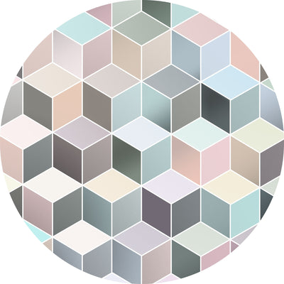 Pastel Prisms Self-Adhesive Wall Art-Wall Decor-ABSTRACT WALLPAPERS, ART WALLPAPER, CIRCLE WALL ART, ECO MURALS, NATURE WALL ART, PATTERN WALLPAPERS, SUSTAINABLE DECOR-Forest Homes-Nature inspired decor-Nature decor