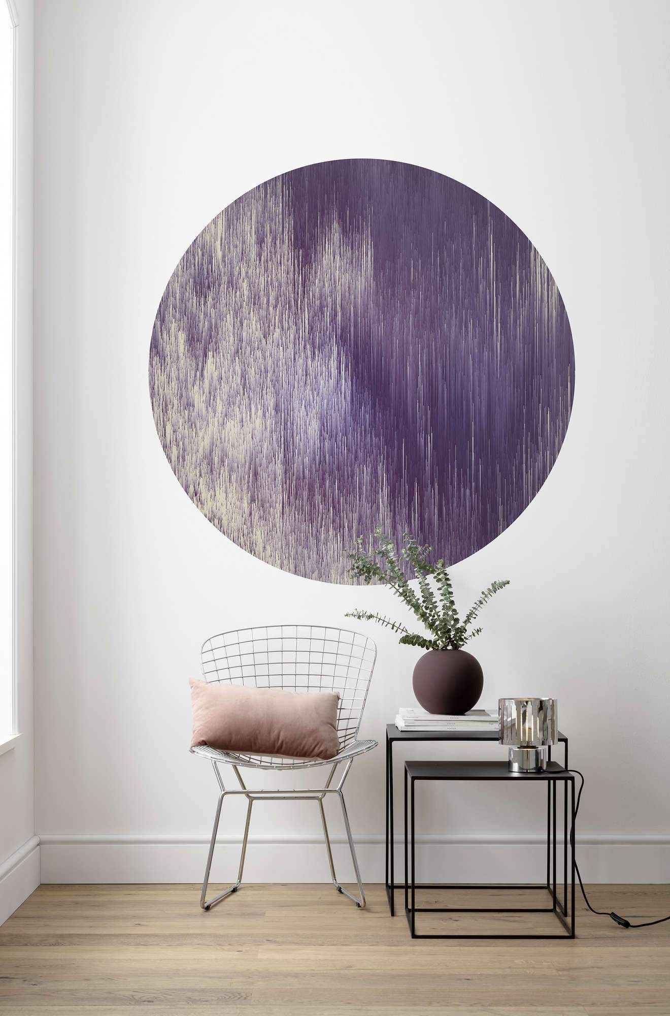 Amethyst Highlights Circle Wall Art (Self-Adhesive)-Wall Decor-ABSTRACT WALLPAPERS, CIRCLE WALL ART, ECO MURALS, NATURE WALL ART, PATTERN WALLPAPERS, STONE WALLPAPERS, SUSTAINABLE DECOR-Forest Homes-Nature inspired decor-Nature decor