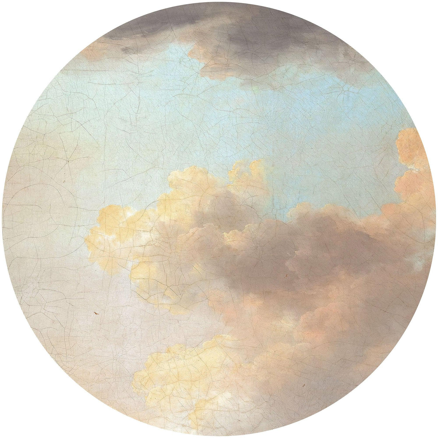 Cumulus Clouds Circle Wall Art (Self-Adhesive)-Wall Decor-ABSTRACT WALLPAPERS, ART WALLPAPER, CIRCLE WALL ART, ECO MURALS, NATURE WALL ART, PATTERN WALLPAPERS, SUSTAINABLE DECOR-Forest Homes-Nature inspired decor-Nature decor