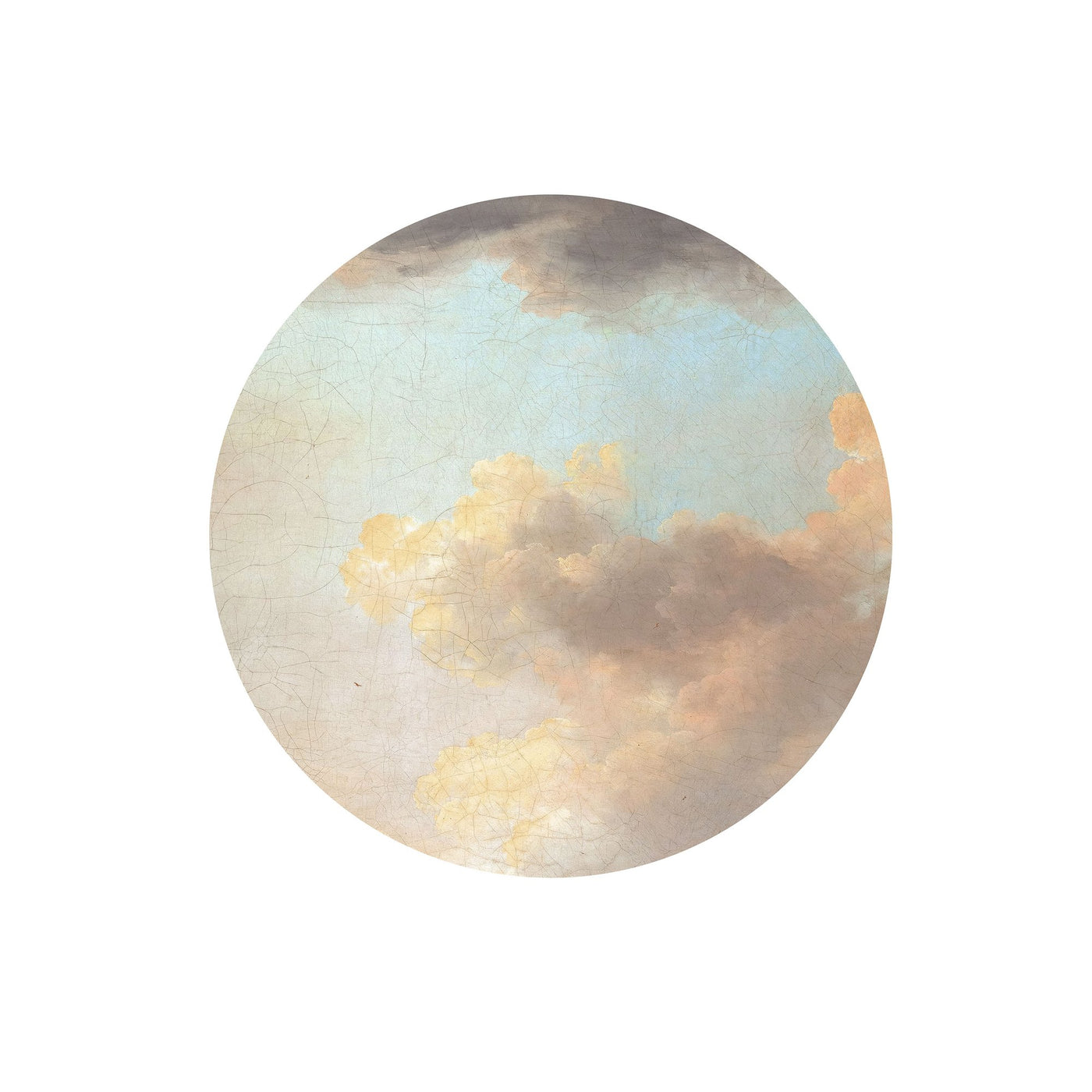Cumulus Clouds Circle Wall Art (Self-Adhesive)-Wall Decor-ABSTRACT WALLPAPERS, ART WALLPAPER, CIRCLE WALL ART, ECO MURALS, NATURE WALL ART, PATTERN WALLPAPERS, SUSTAINABLE DECOR-Forest Homes-Nature inspired decor-Nature decor