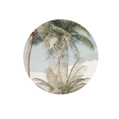 Palm Tree Circle Wall Art (Self-Adhesive)-Wall Decor-ABSTRACT WALLPAPERS, ART WALLPAPER, CIRCLE WALL ART, ECO MURALS, NATURE WALL ART, PATTERN WALLPAPERS, SUSTAINABLE DECOR-Forest Homes-Nature inspired decor-Nature decor