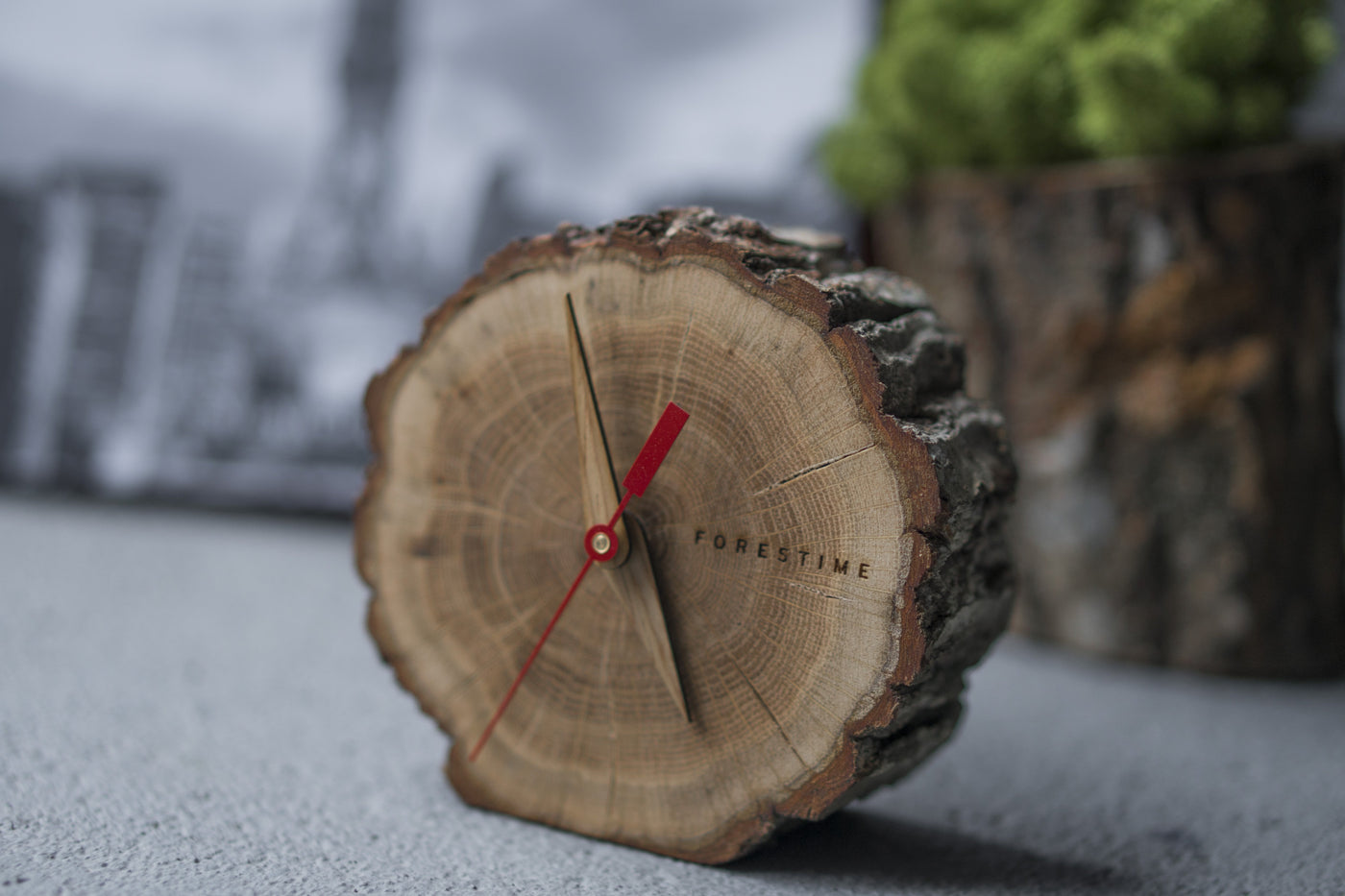 Laika Oak Slice Table Clock-Home Goods-CLOCKS-Forest Homes-Nature inspired decor-Nature decor